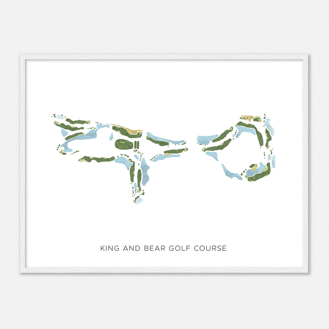 Print of King And Bear Golf Course Modern Map