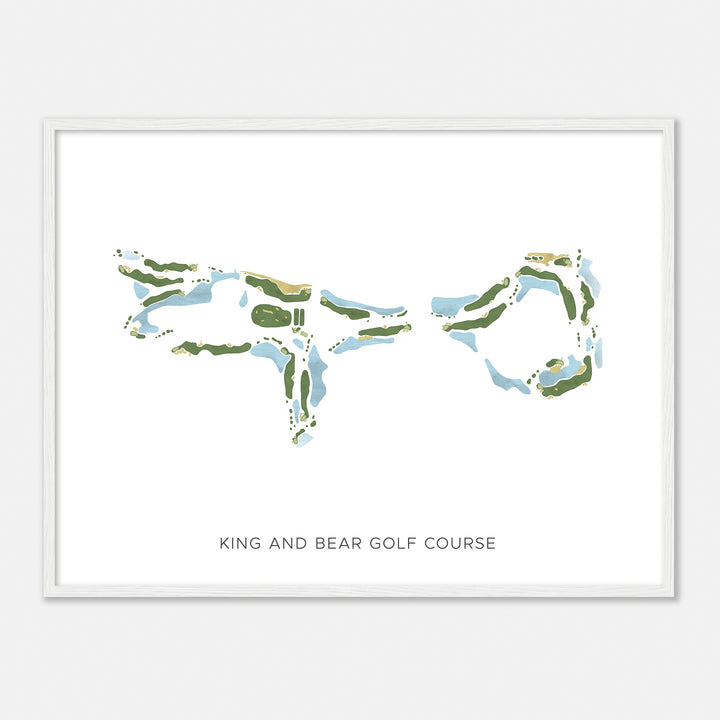 Print of King And Bear Golf Course Modern Map