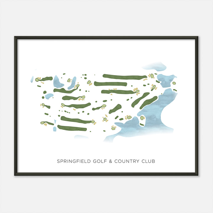 Print of Springfield Golf & Country Club Modern Map