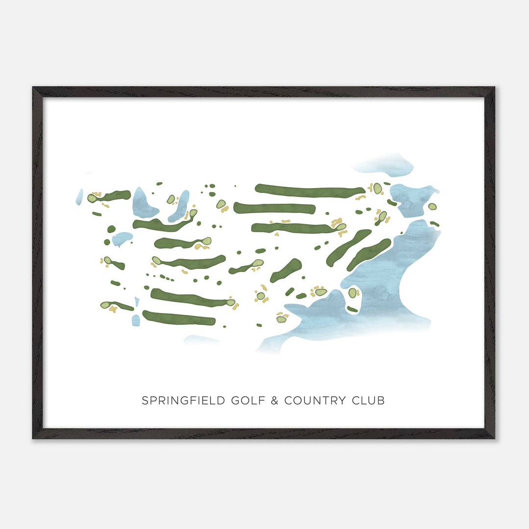 Print of Springfield Golf & Country Club Modern Map