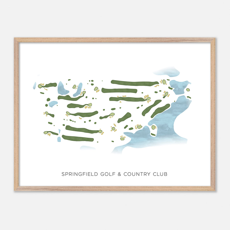 Print of Springfield Golf & Country Club Modern Map