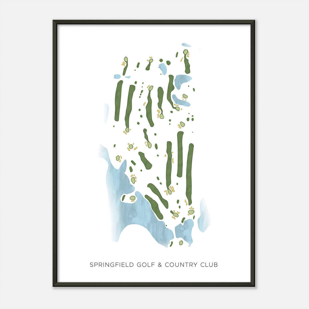 Print of Springfield Golf & Country Club Modern Map