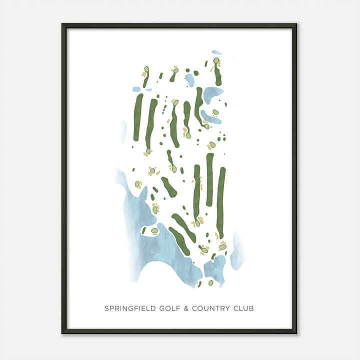 Print of Springfield Golf & Country Club Modern Map
