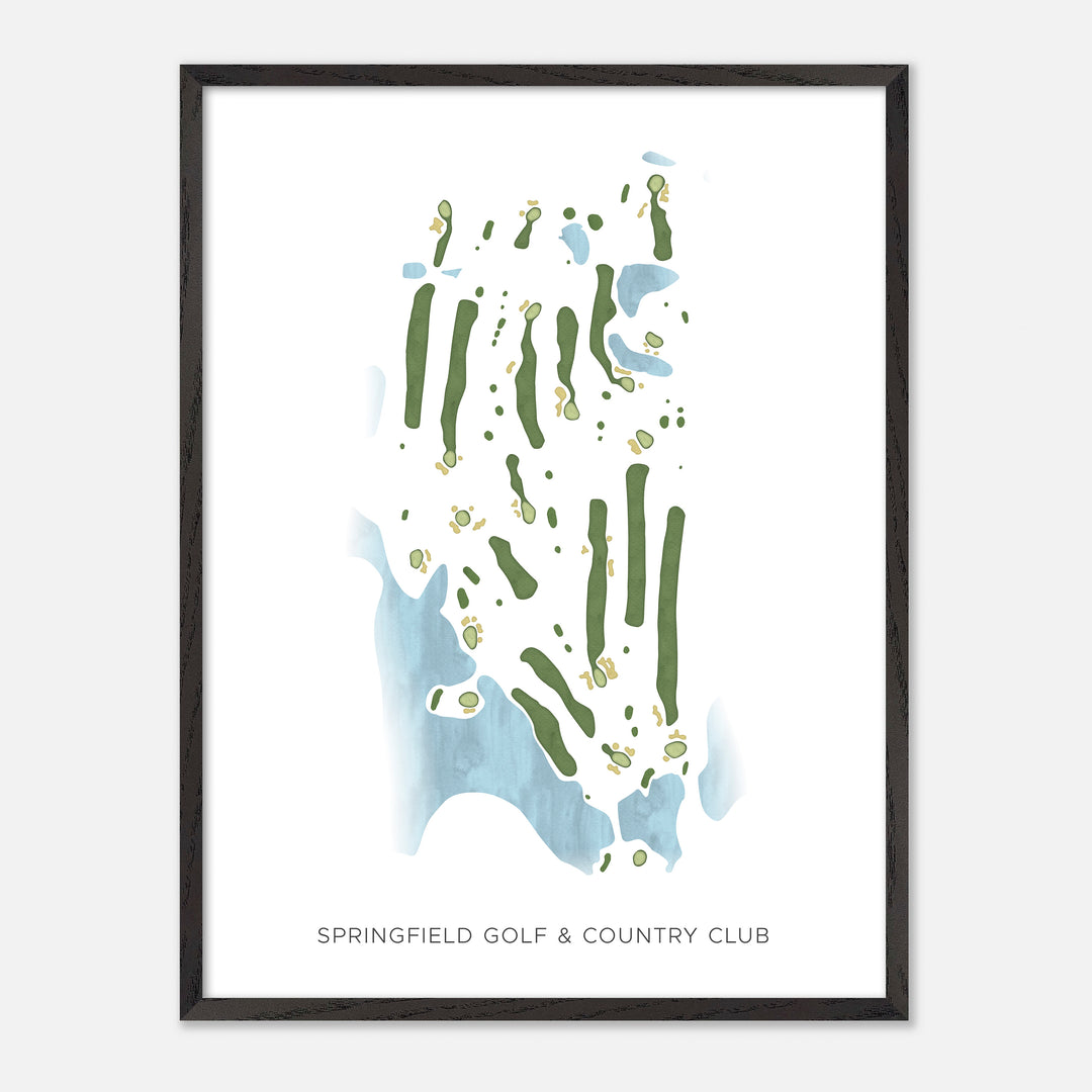 Print of Springfield Golf & Country Club Modern Map