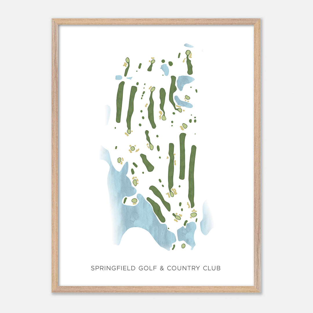 Print of Springfield Golf & Country Club Modern Map