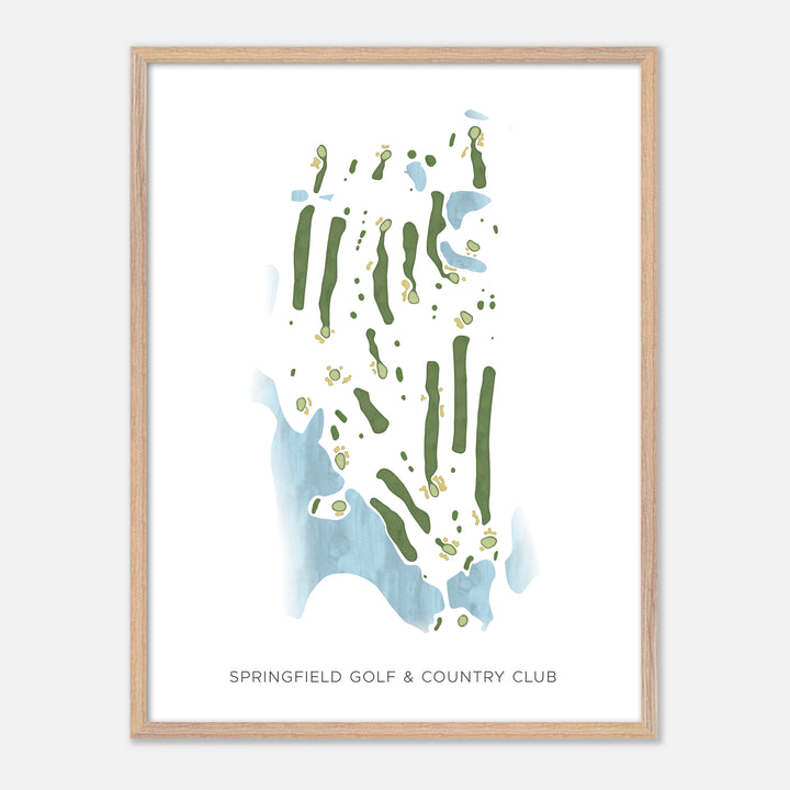 Print of Springfield Golf & Country Club Modern Map