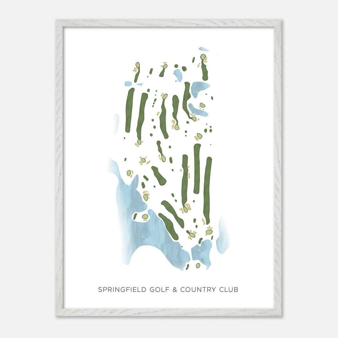 Print of Springfield Golf & Country Club Modern Map
