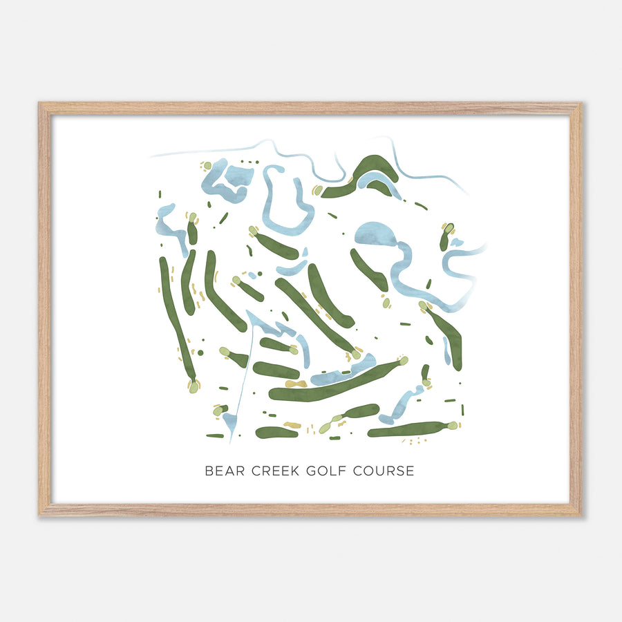 Print of Bear Creek Golf Course Modern Map