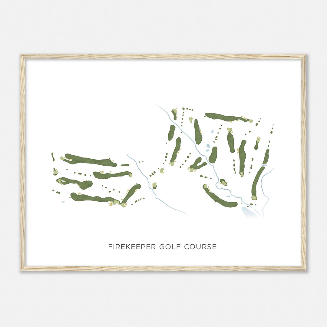 Print of Firekeeper Golf Course Modern Map