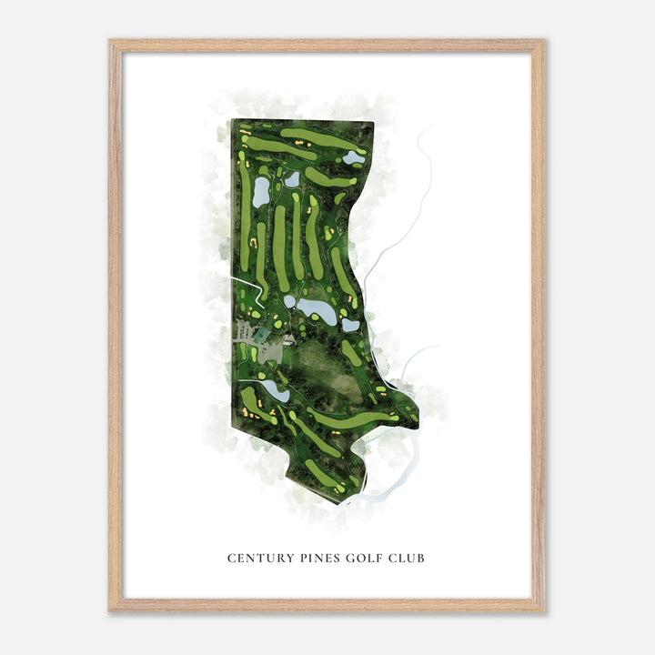 Print of Century Pines Golf Club Classic Map