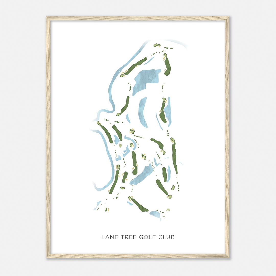 Print of Lane Tree Golf Club Modern Map