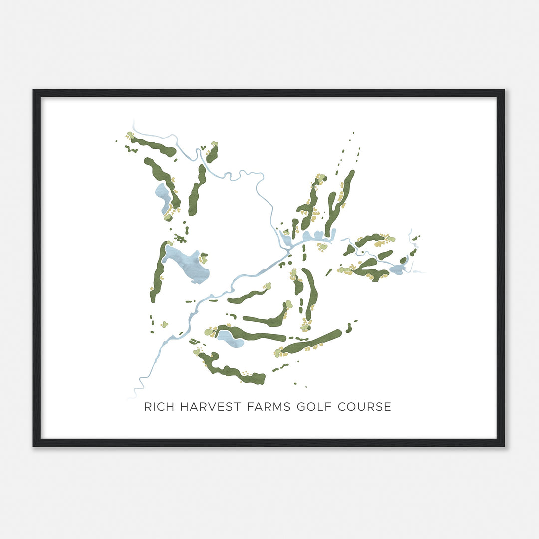 Print of Rich Harvest Farms Golf Course Modern Map