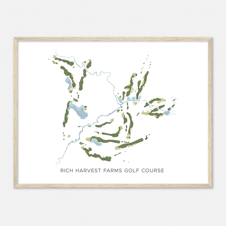 Print of Rich Harvest Farms Golf Course Modern Map