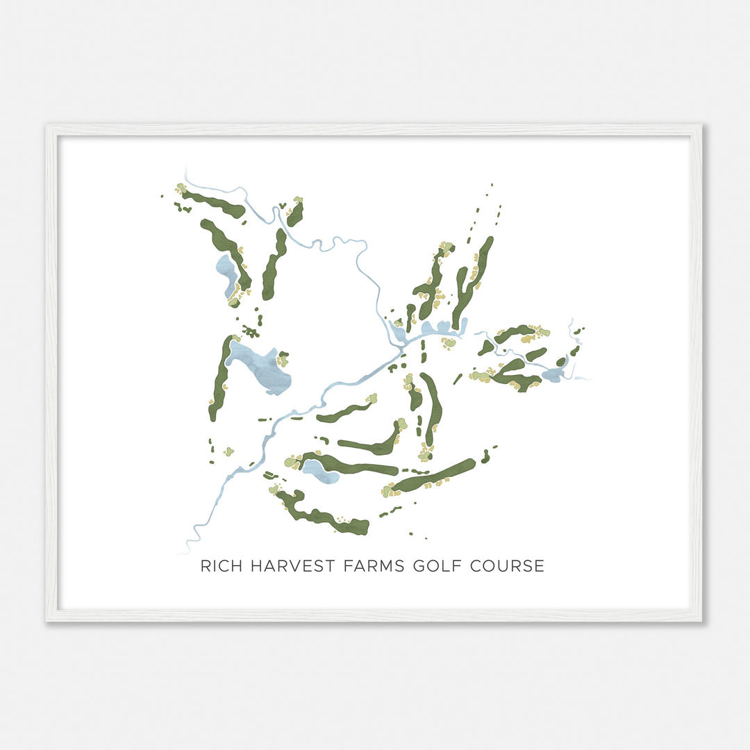 Print of Rich Harvest Farms Golf Course Modern Map