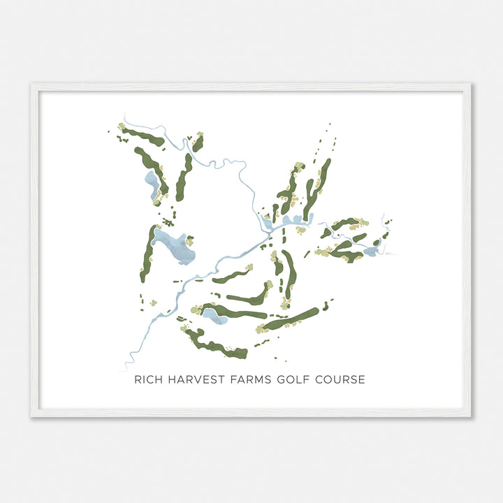 Print of Rich Harvest Farms Golf Course Modern Map