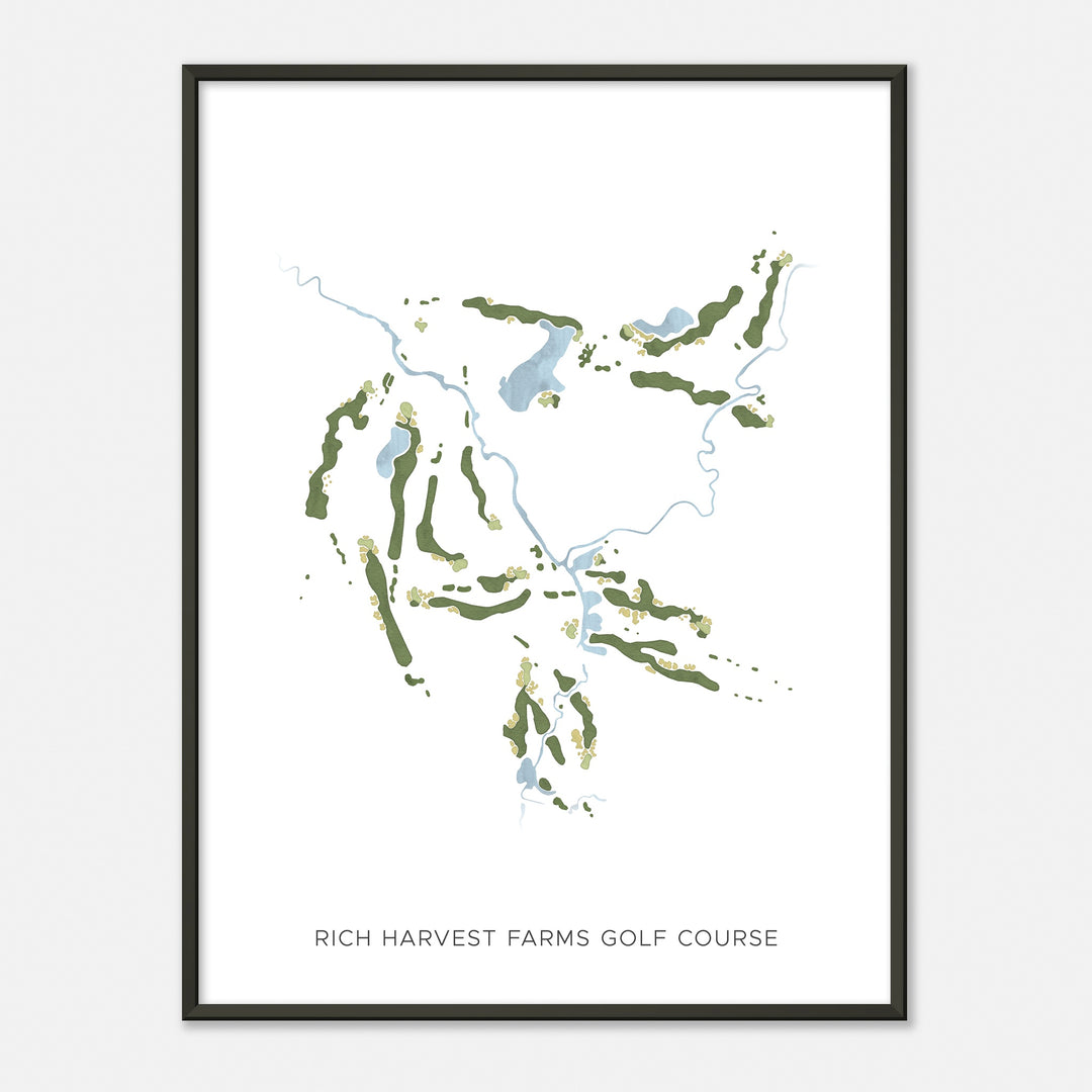 Print of Rich Harvest Farms Golf Course Modern Map