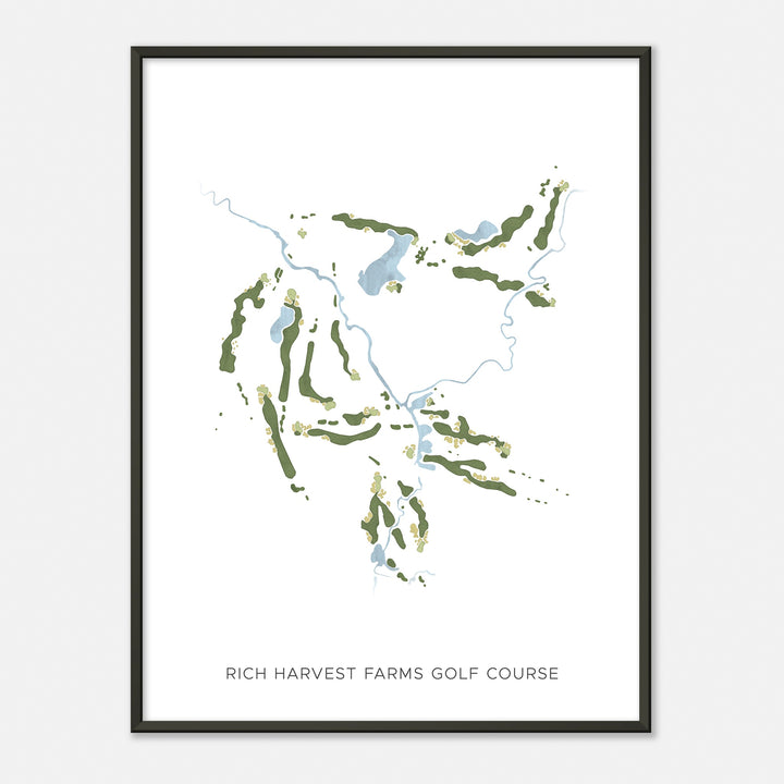 Print of Rich Harvest Farms Golf Course Modern Map