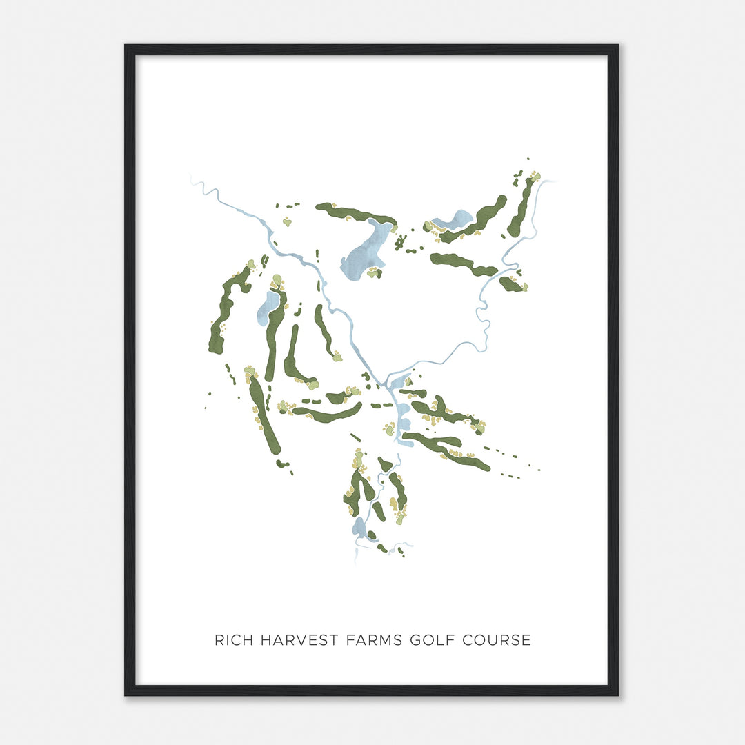 Print of Rich Harvest Farms Golf Course Modern Map