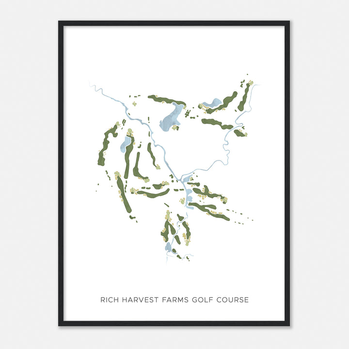 Print of Rich Harvest Farms Golf Course Modern Map