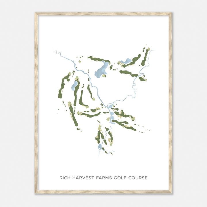 Print of Rich Harvest Farms Golf Course Modern Map