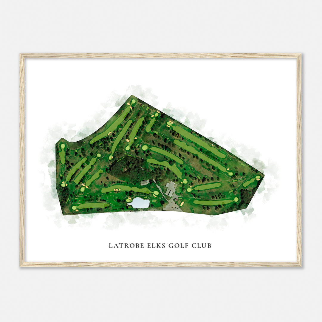 Print of Latrobe Elks Golf Club Classic Map