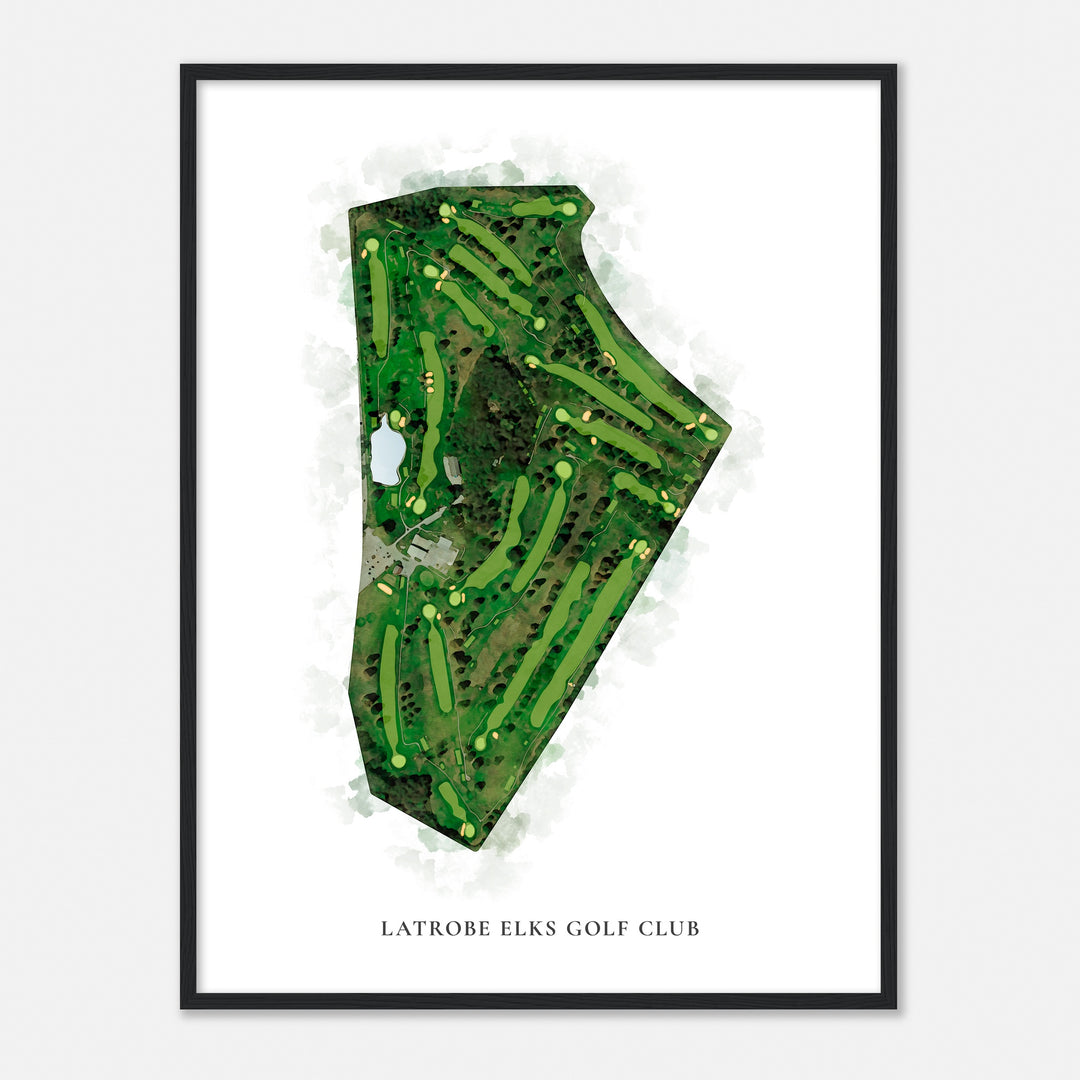 Print of Latrobe Elks Golf Club Classic Map