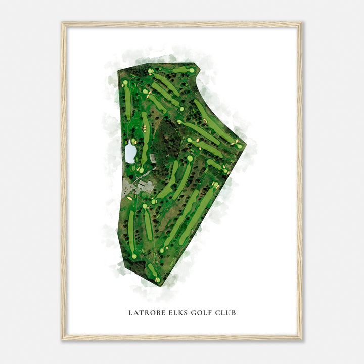 Print of Latrobe Elks Golf Club Classic Map