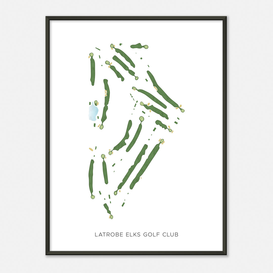 Print of Latrobe Elks Golf Club Modern Map