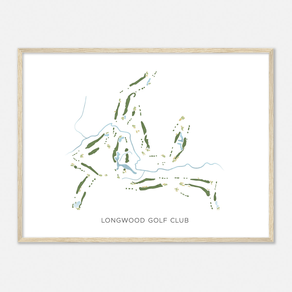 Print of Longwood Golf Club Modern Map