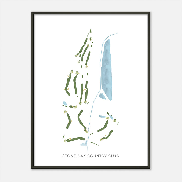 Print of Stone Oak Country Club Modern Map