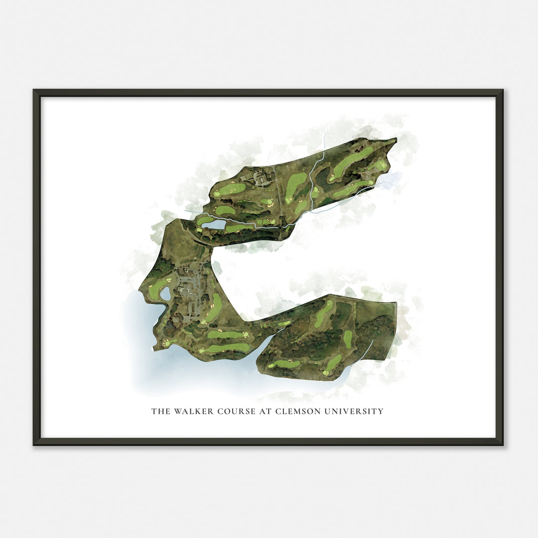Print of The Walker Course At Clemson University Classic Map