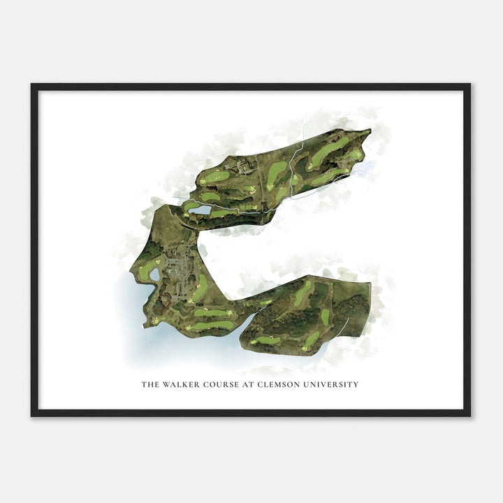 Print of The Walker Course At Clemson University Classic Map