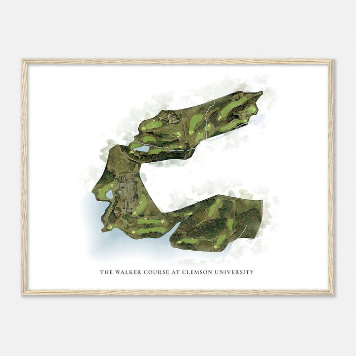 Print of The Walker Course At Clemson University Classic Map
