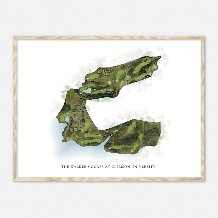 Print of The Walker Course At Clemson University Classic Map