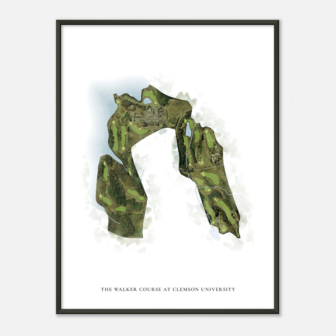 Print of The Walker Course At Clemson University Classic Map