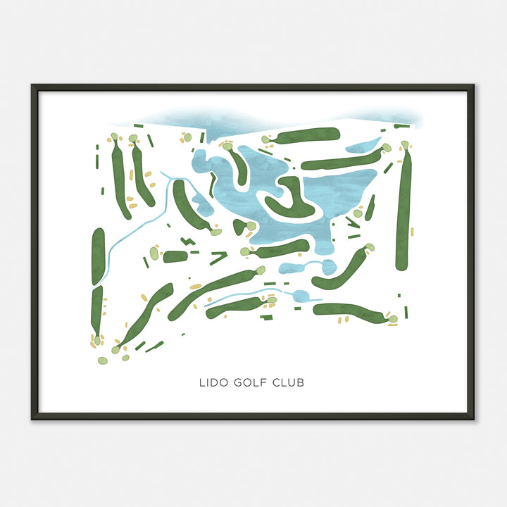 Print of Lido Golf Club Modern Map