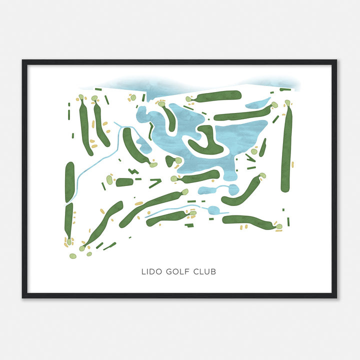 Print of Lido Golf Club Modern Map
