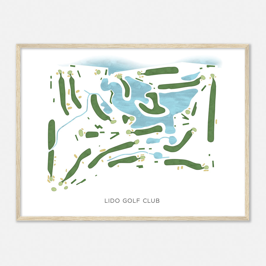 Print of Lido Golf Club Modern Map