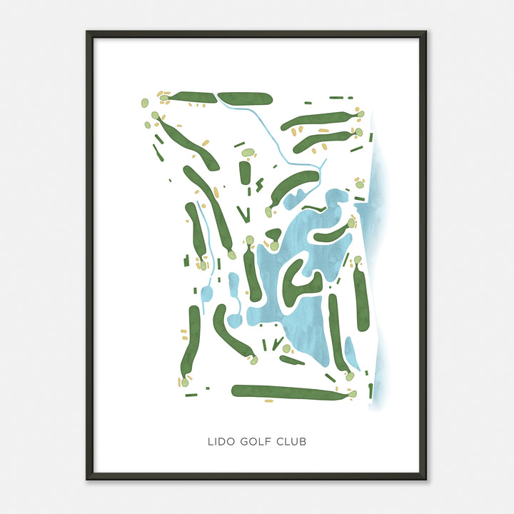 Print of Lido Golf Club Modern Map