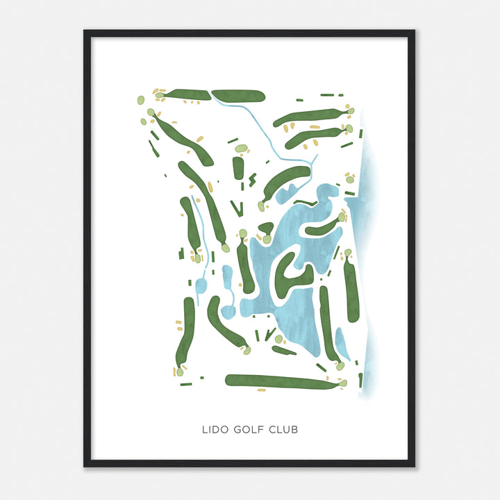 Print of Lido Golf Club Modern Map