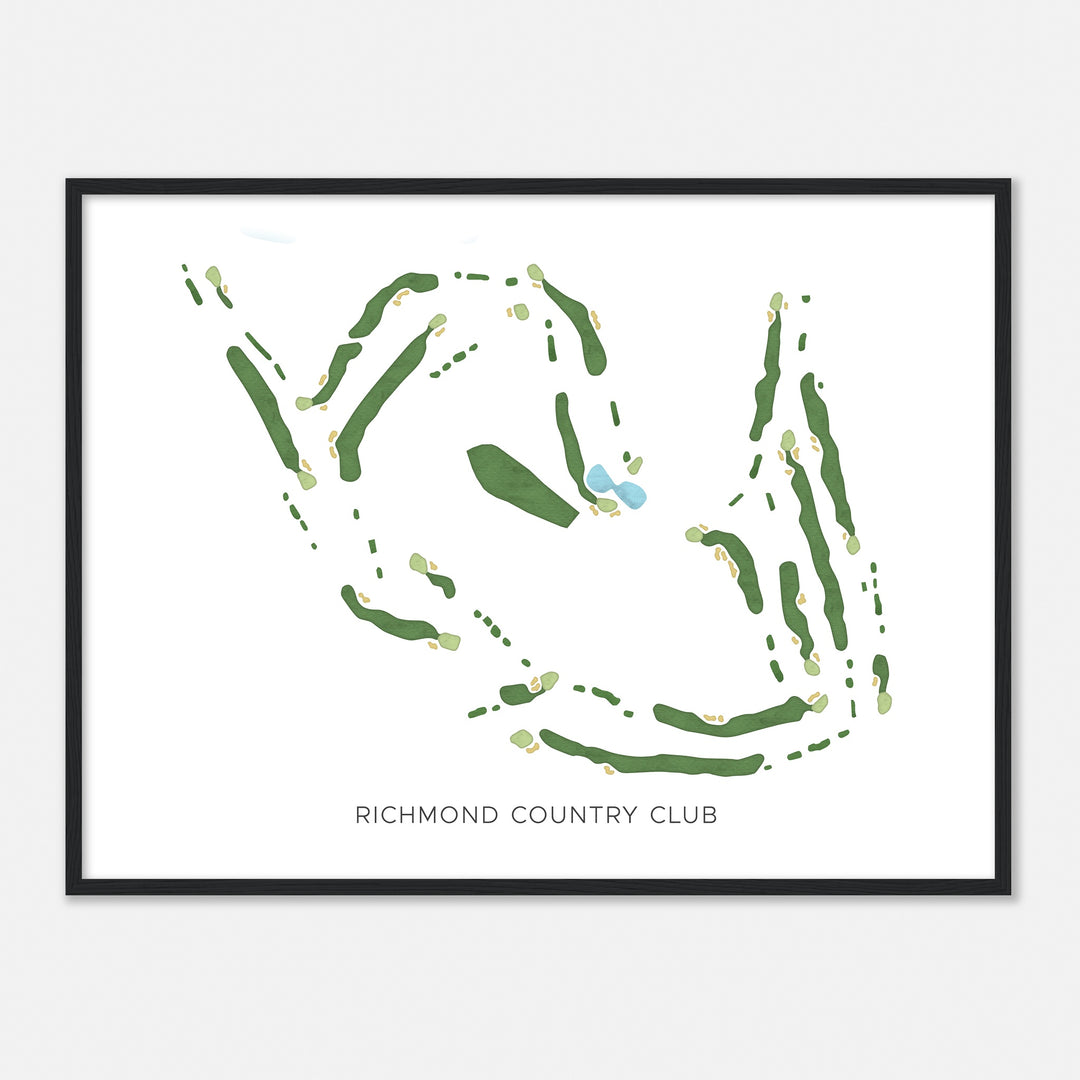 Print of Richmond Country Club Modern Map