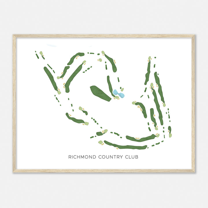 Print of Richmond Country Club Modern Map