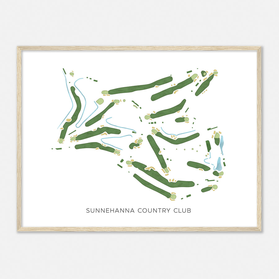 Print of Sunnehanna Country Club Modern Map