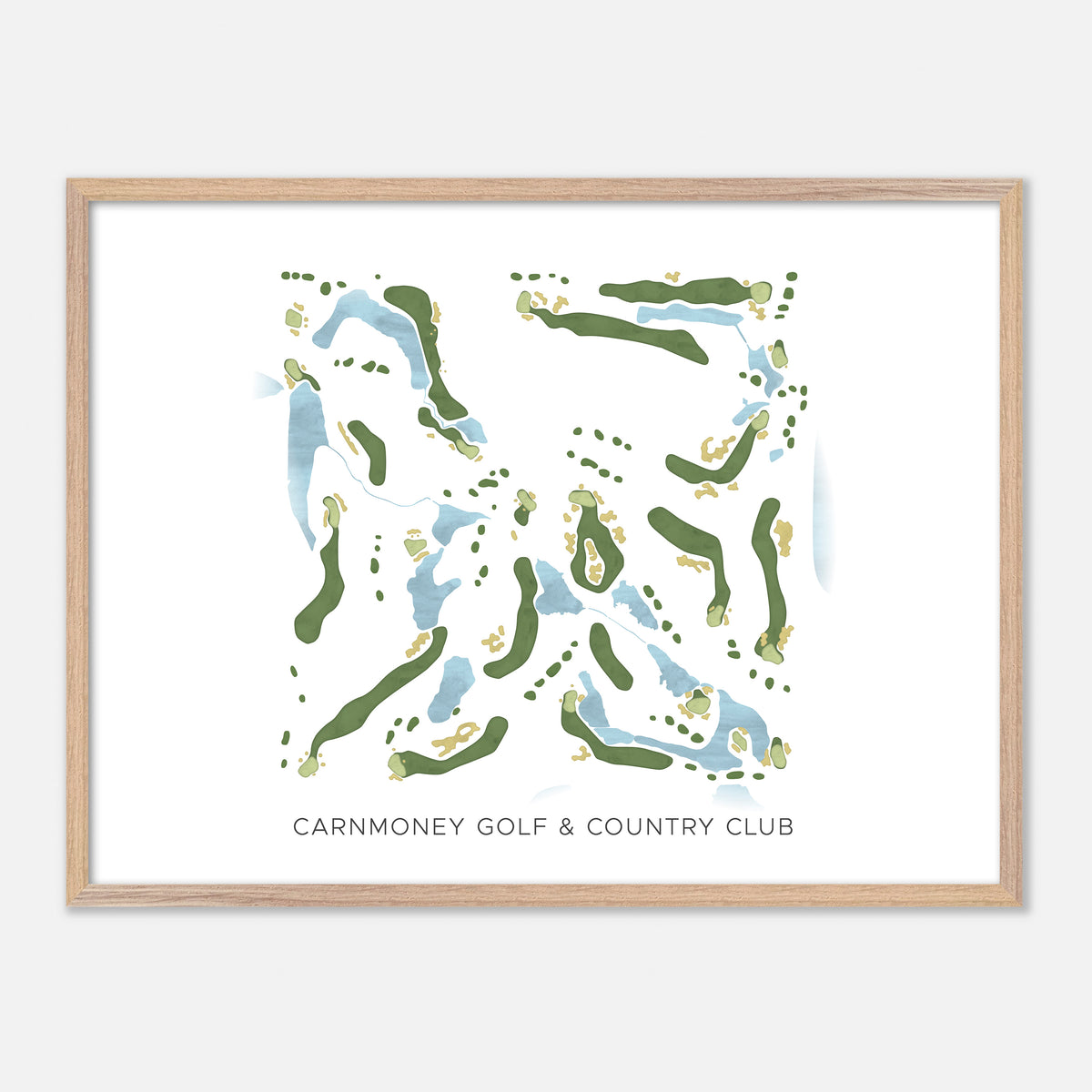 Print of Carnmoney Golf & Country Club Modern Map