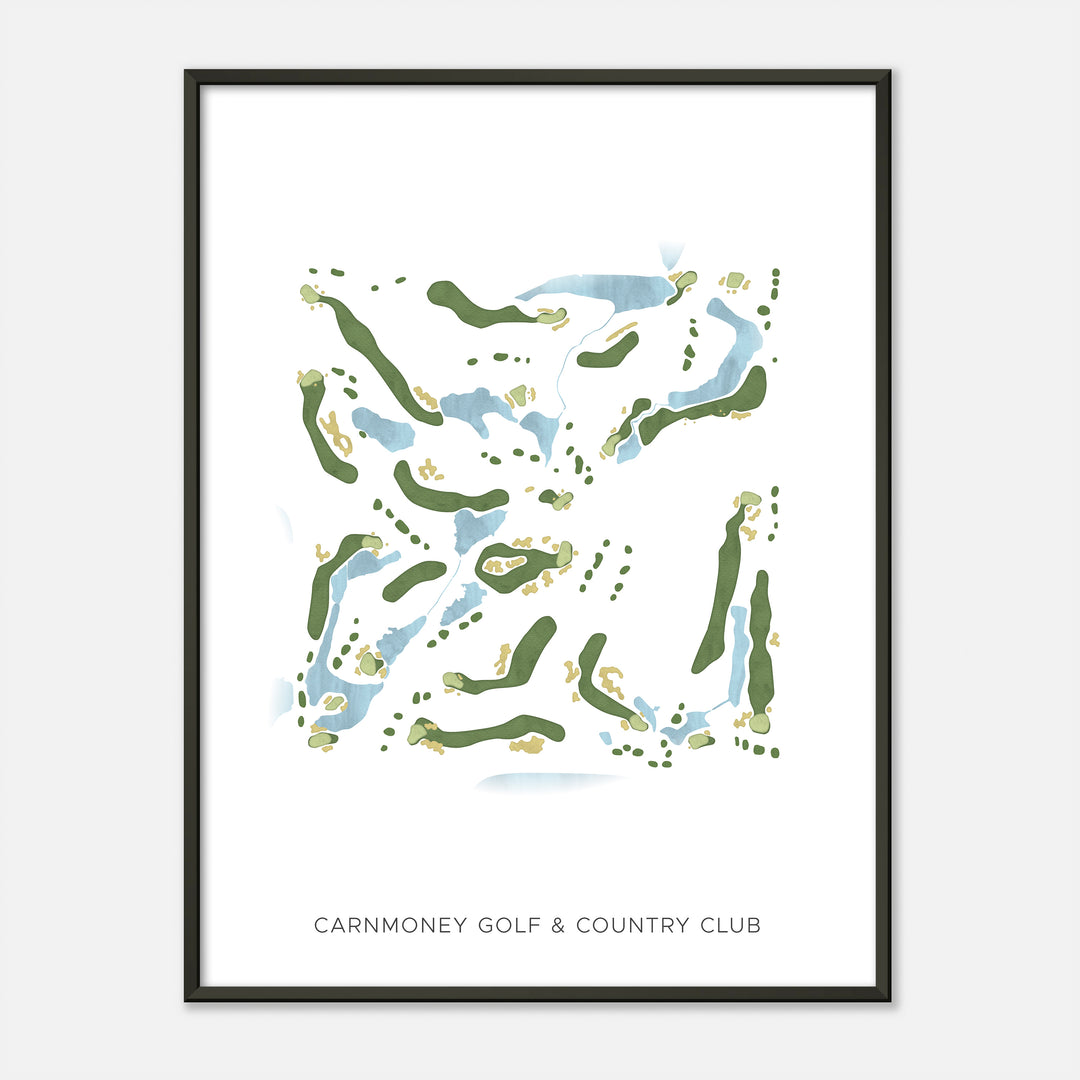 Print of Carnmoney Golf &amp; Country Club Modern Map