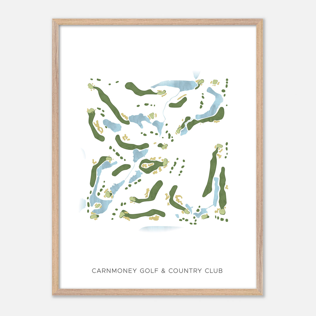 Print of Carnmoney Golf &amp; Country Club Modern Map