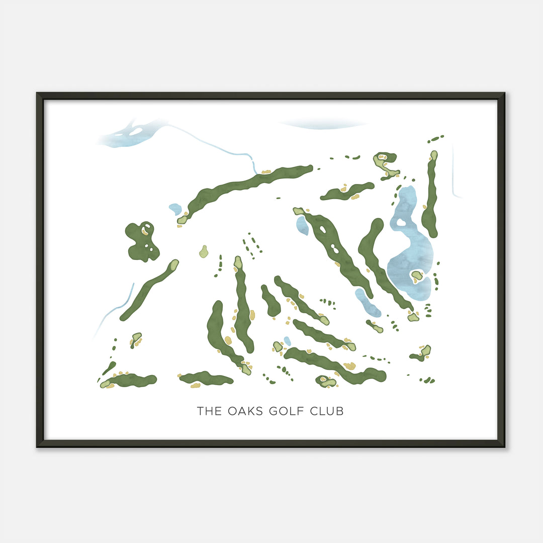 Print of The Oaks Golf Club Modern Map