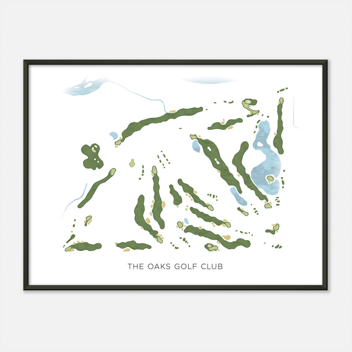Print of The Oaks Golf Club Modern Map