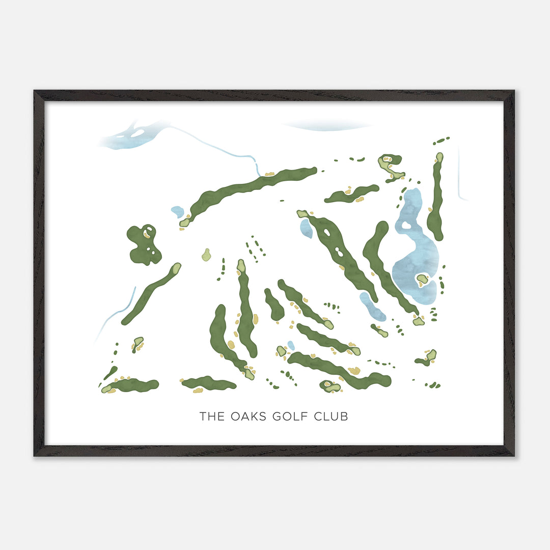 Print of The Oaks Golf Club Modern Map