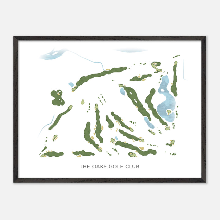 Print of The Oaks Golf Club Modern Map